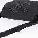 CHANEL Sports Line Shoulder Bag PVC Canvas Black Silver CC Auth BA15143-7