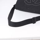 CHANEL Sports Line Shoulder Bag PVC Canvas Black Silver CC Auth BA15143-8