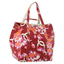 CHANEL High Summer Line Tote Bag PVC Canvas Red CC Auth BA15144-1