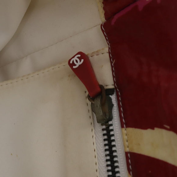 CHANEL High Summer Line Tote Bag PVC Canvas Red CC Auth BA15144