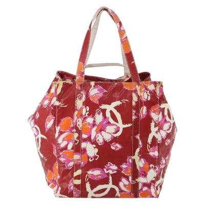 CHANEL High Summer Line Tote Bag PVC Canvas Red CC Auth BA15144 - 0
