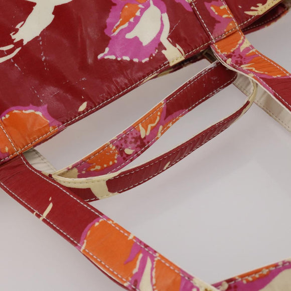 CHANEL High Summer Line Tote Bag PVC Canvas Red CC Auth BA15144