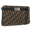 Christian Dior Trotter Canvas Shoulder Bag Navy Gold Auth BA15147-1
