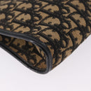 Christian Dior Trotter Canvas Shoulder Bag Navy Gold Auth BA15147-15