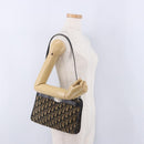 Christian Dior Trotter Canvas Shoulder Bag Navy Gold Auth BA15147-22