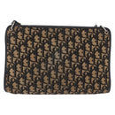 Christian Dior Trotter Canvas Shoulder Bag Navy Gold Auth BA15147-2