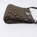 Christian Dior Trotter Canvas Shoulder Bag Navy Gold Auth BA15147-4
