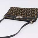 Christian Dior Trotter Canvas Shoulder Bag Navy Gold Auth BA15147-7