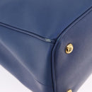 PRADA Hand Bag Safiano Leather 2way Blue Gold Auth BA15150V-9