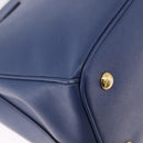 PRADA Hand Bag Safiano Leather 2way Blue Gold Auth BA15150V-17