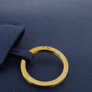 PRADA Hand Bag Safiano Leather 2way Blue Gold Auth BA15150V-10