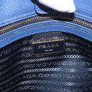 PRADA Hand Bag Safiano Leather 2way Blue Gold Auth BA15150V-21