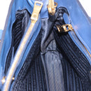 PRADA Hand Bag Safiano Leather 2way Blue Gold Auth BA15150V-24
