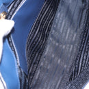 PRADA Hand Bag Safiano Leather 2way Blue Gold Auth BA15150V-11