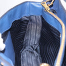 PRADA Hand Bag Safiano Leather 2way Blue Gold Auth BA15150V-25
