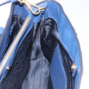 PRADA Hand Bag Safiano Leather 2way Blue Gold Auth BA15150V-26