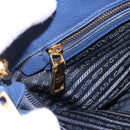 PRADA Hand Bag Safiano Leather 2way Blue Gold Auth BA15150V-27