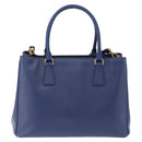 PRADA Hand Bag Safiano Leather 2way Blue Gold Auth BA15150V-2