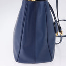 PRADA Hand Bag Safiano Leather 2way Blue Gold Auth BA15150V-4