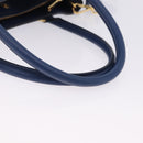 PRADA Hand Bag Safiano Leather 2way Blue Gold Auth BA15150V-7