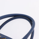 PRADA Hand Bag Safiano Leather 2way Blue Gold Auth BA15150V-14