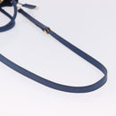 PRADA Hand Bag Safiano Leather 2way Blue Gold Auth BA15150V-8