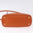 PRADA Hand Bag Safiano Leather 2way Orange Gold Auth BA15151-6