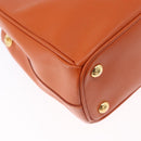 PRADA Hand Bag Safiano Leather 2way Orange Gold Auth BA15151-18
