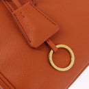 PRADA Hand Bag Safiano Leather 2way Orange Gold Auth BA15151-20