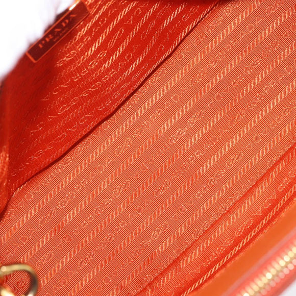 PRADA Hand Bag Safiano Leather 2way Orange Gold Auth BA15151