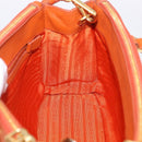 PRADA Hand Bag Safiano Leather 2way Orange Gold Auth BA15151-23