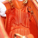 PRADA Hand Bag Safiano Leather 2way Orange Gold Auth BA15151-24