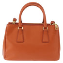 PRADA Hand Bag Safiano Leather 2way Orange Gold Auth BA15151-2