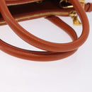 PRADA Hand Bag Safiano Leather 2way Orange Gold Auth BA15151-8