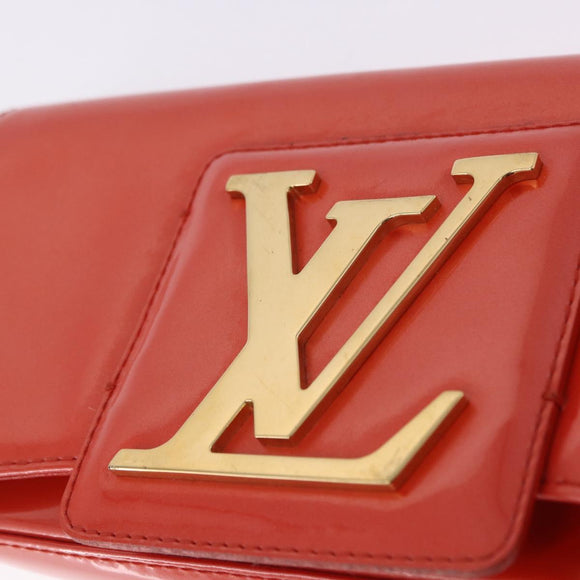 LOUIS VUITTON Vernis Pochette Sobie Bag Orenge Sunset M93727 LV Auth BA15152A