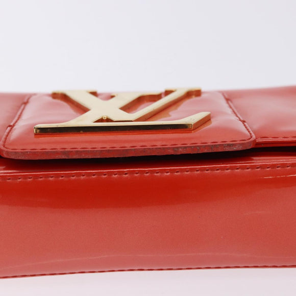 LOUIS VUITTON Vernis Pochette Sobie Bag Orenge Sunset M93727 LV Auth BA15152A
