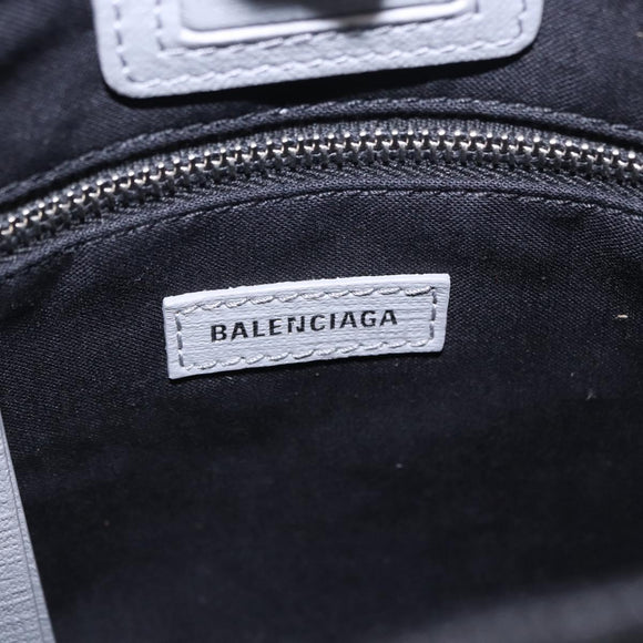 BALENCIAGA Shopping Tote Bag XXS Leather 2way Gray Silver 555140 Auth BA15153V