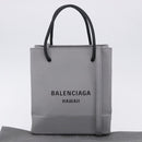 BALENCIAGA Shopping Tote Bag XXS Leather 2way Gray Silver 555140 Auth BA15153V-12