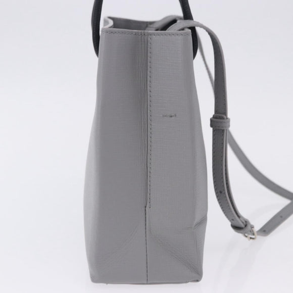 BALENCIAGA Shopping Tote Bag XXS Leather 2way Gray Silver 555140 Auth BA15153V