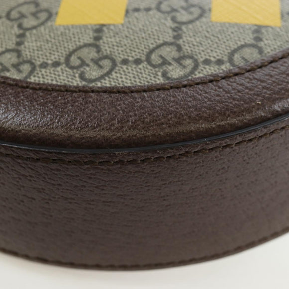GUCCI GG Supreme Shoulder Bag PVC Beige Gold 574978 Auth BA15155M
