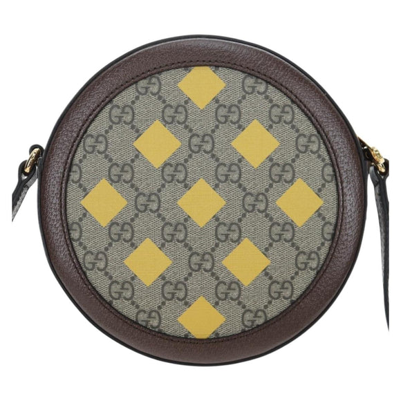 GUCCI GG Supreme Shoulder Bag PVC Beige Gold 574978 Auth BA15155M