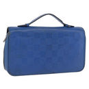 LOUIS VUITTON Damier Infini Zippy XL Travel Case Blue N60079 LV Auth BA15157-1
