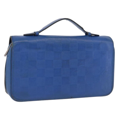 LOUIS VUITTON Damier Infini Zippy XL Travel Case Blue N60079 LV Auth BA15157