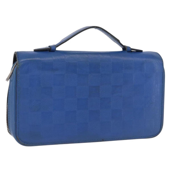 LOUIS VUITTON Damier Infini Zippy XL Travel Case Blue N60079 LV Auth BA15157