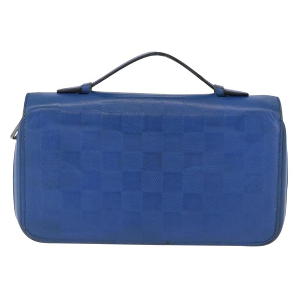 LOUIS VUITTON Damier Infini Zippy XL Travel Case Blue N60079 LV Auth BA15157