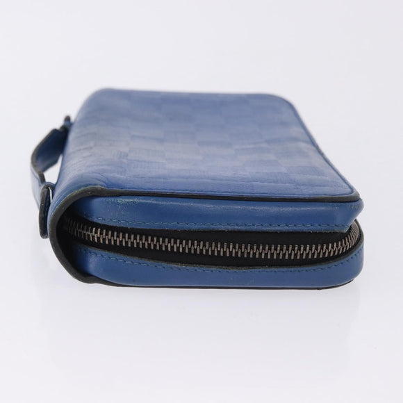 LOUIS VUITTON Damier Infini Zippy XL Travel Case Blue N60079 LV Auth BA15157