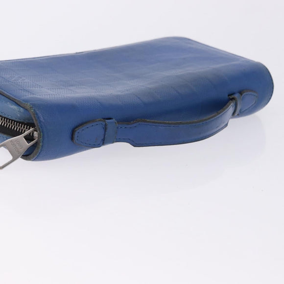 LOUIS VUITTON Damier Infini Zippy XL Travel Case Blue N60079 LV Auth BA15157