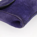 CELINE Chain Shoulder Bag Suede Purple Auth BA1516-8