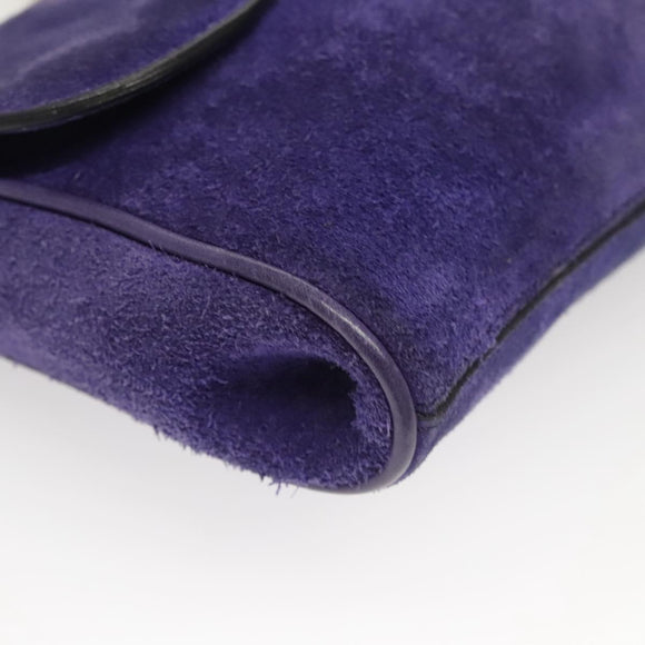 CELINE Chain Shoulder Bag Suede Purple Auth BA1516