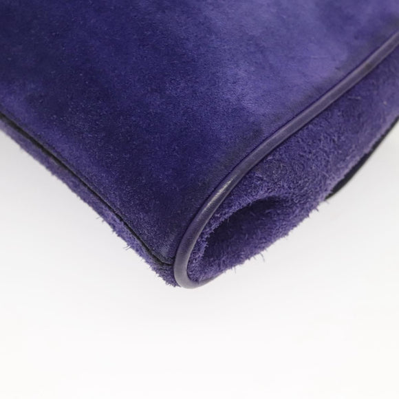 CELINE Chain Shoulder Bag Suede Purple Auth BA1516